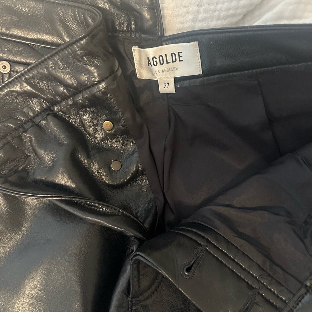 Agolde vegan Black Leather Trousers